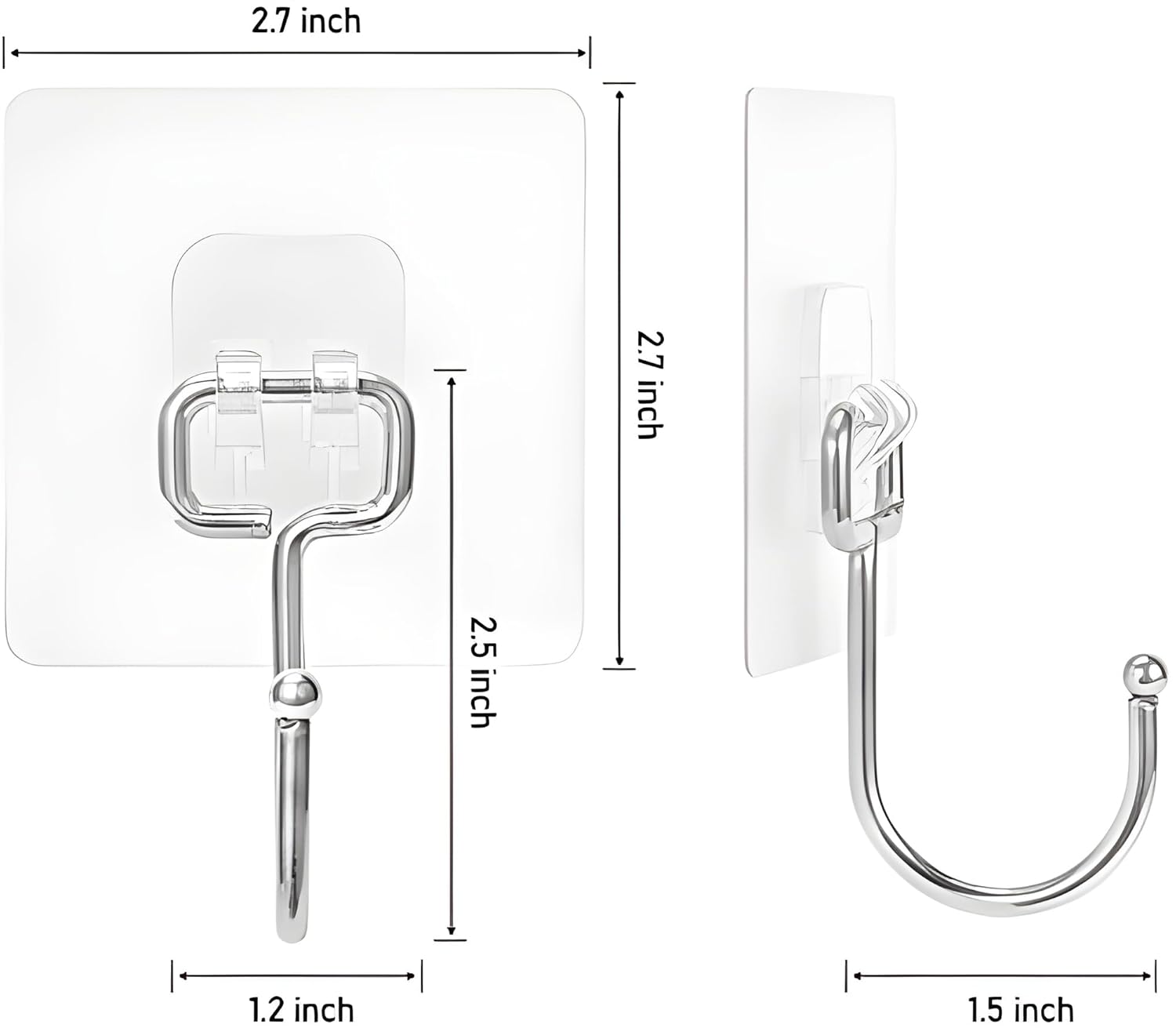10 PCS Large Adhesive Hooks for Wall Heavy Duty