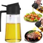 Versatile: This 500ml glass bottle serves as both an oil dispenser and sprayer for cooking needs. Premium Nozzle: Equipped with a high-quality nozzle for precise oil dispensing or fine misting. Clear Design: The transparent glass body allows you to easily monitor oil levels. Easy to Use: Simply press the pump to dispense oil or engage the sprayer function. Compact Size: Measuring 500ml capacity, this bottle fits neatly in kitchen spaces